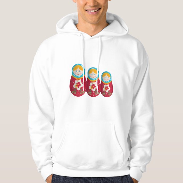 Cute Russian Nesting Doll Matryoshka Graphic Hoodie (Front)