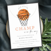 Cute Rust Our Little Champ Basketball Baby Shower