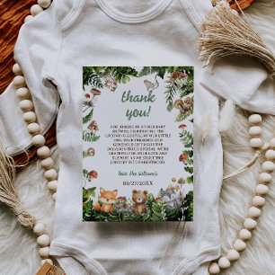 Cute Rustic Animals Greenery Baby Shower Thank you
