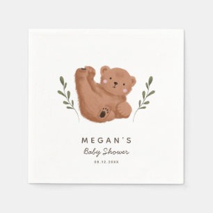 Cute Rustic Bear Baby Shower Napkin