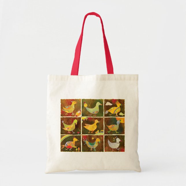 Cute Rustic Birds Tote Bag (Front)