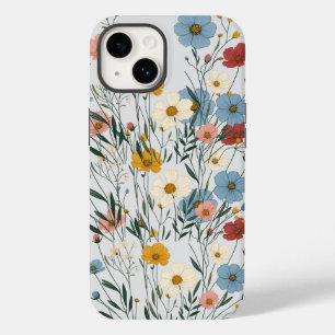 Cute Rustic Boho Colourful wildflower Case-Mate iPhone 14 Case