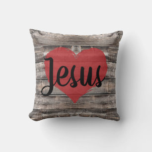 cute rustic chic JESUS HEART Cushion