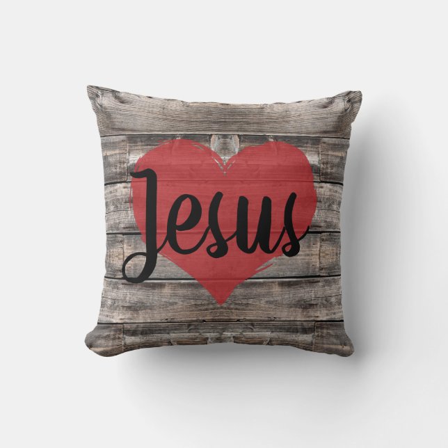 cute rustic chic JESUS HEART | Cushion (Front)