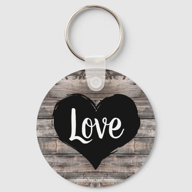 cute rustic chic LOVE HEART | Keychain (Front)