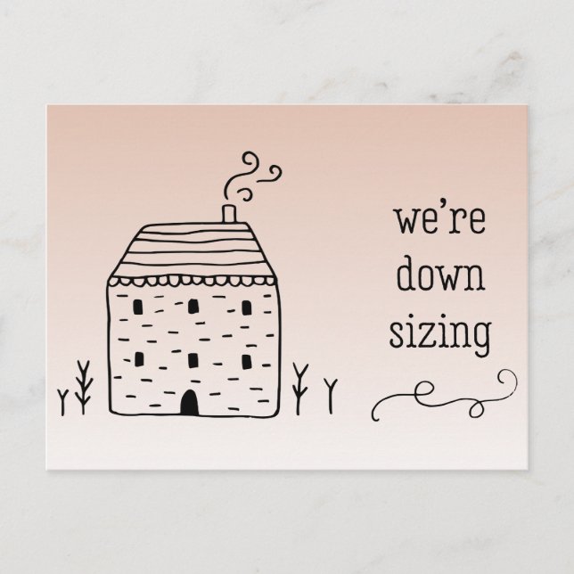 Cute Rustic Cottage Downsizing Address Change Announcement Postcard (Front)