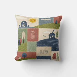 Cute Rustic Country Farmhouse Patchwork Cushion