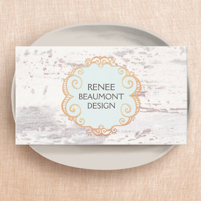Cute Rustic Country White Wood Business Card (Creator Uploaded)
