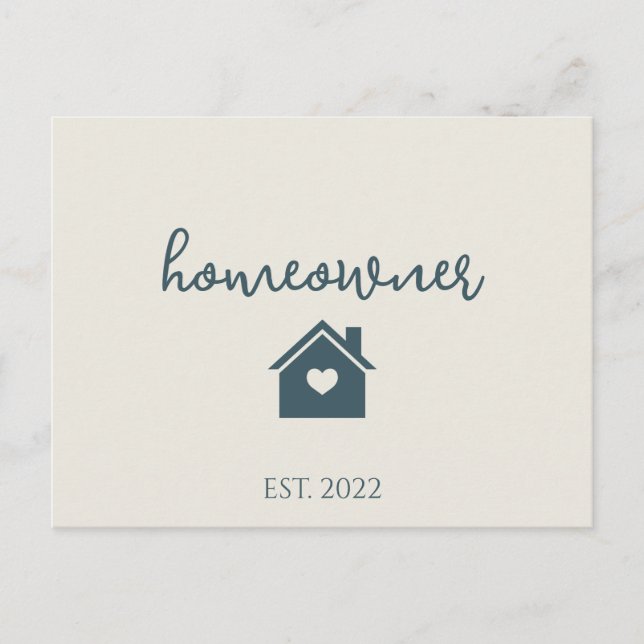 Cute Rustic Cream Navy Homeowner Real Estate  Postcard (Front)