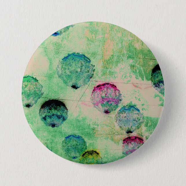 Cute, rustic, digital art round brush strokes 7.5 cm round badge (Front)