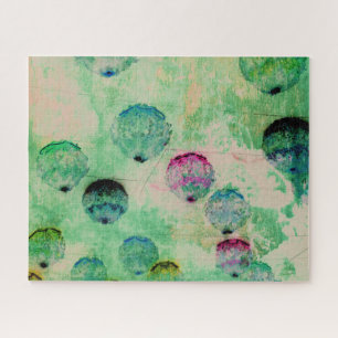 Cute, rustic, digital art round brush strokes jigsaw puzzle
