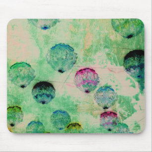 Cute, rustic, digital art round brush strokes mouse pad