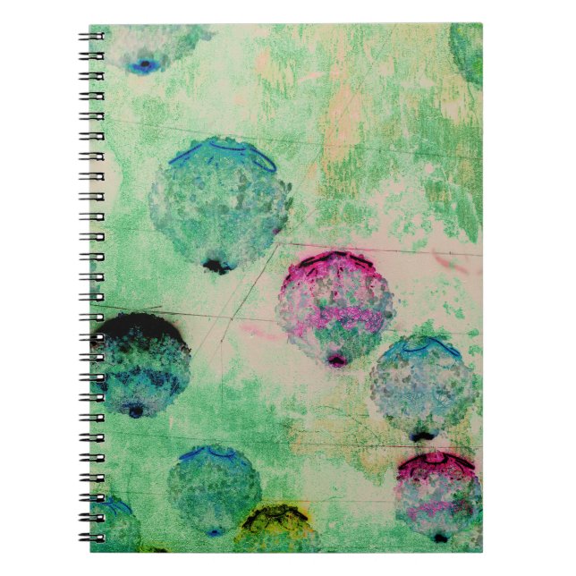 Cute, rustic, digital art round brush strokes notebook (Front)