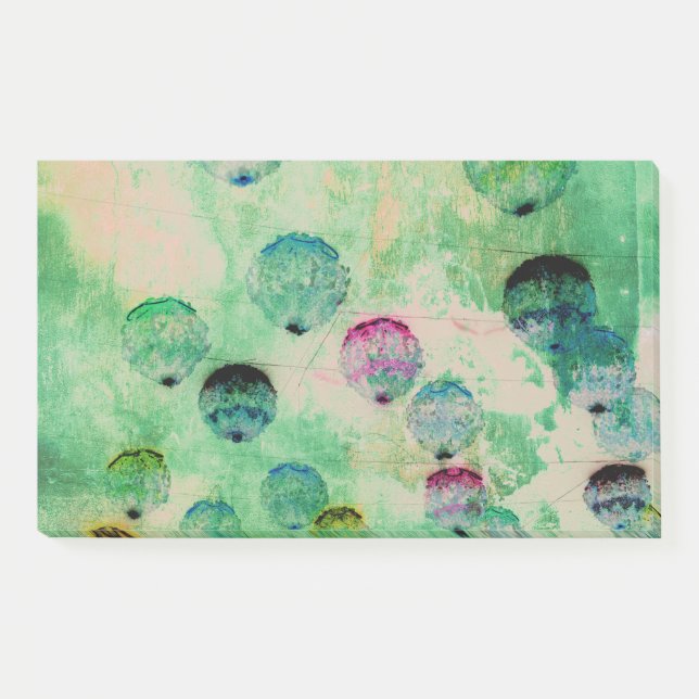 Cute, rustic, digital art round brush strokes post-it notes (Front)