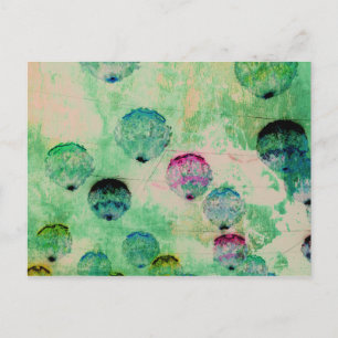 Cute, rustic, digital art round brush strokes postcard