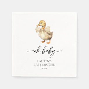 Cute Rustic Duck Baby Shower Napkin