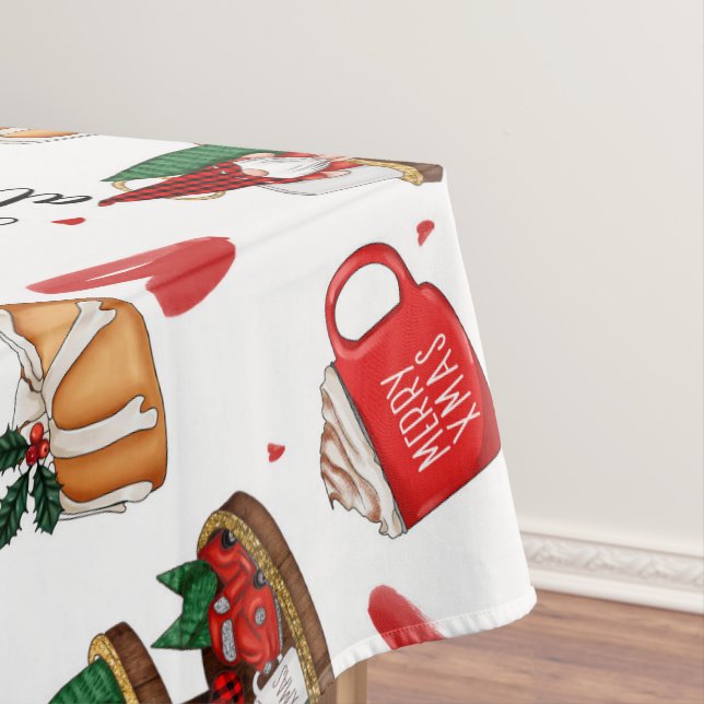 Cute Rustic Farmhouse Christmas Holiday Tablecloth (In Situ)
