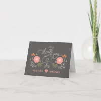 Cute Rustic Floral Thank You Cards