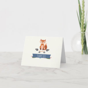 Cute Rustic Fox Arrows Folded Thank You Card
