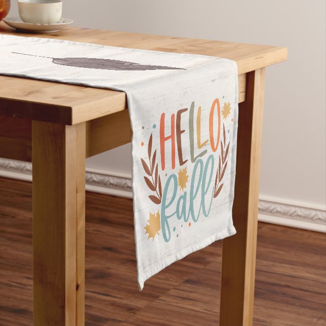 Cute Rustic Hello Fall  Short Table Runner (In Situ)