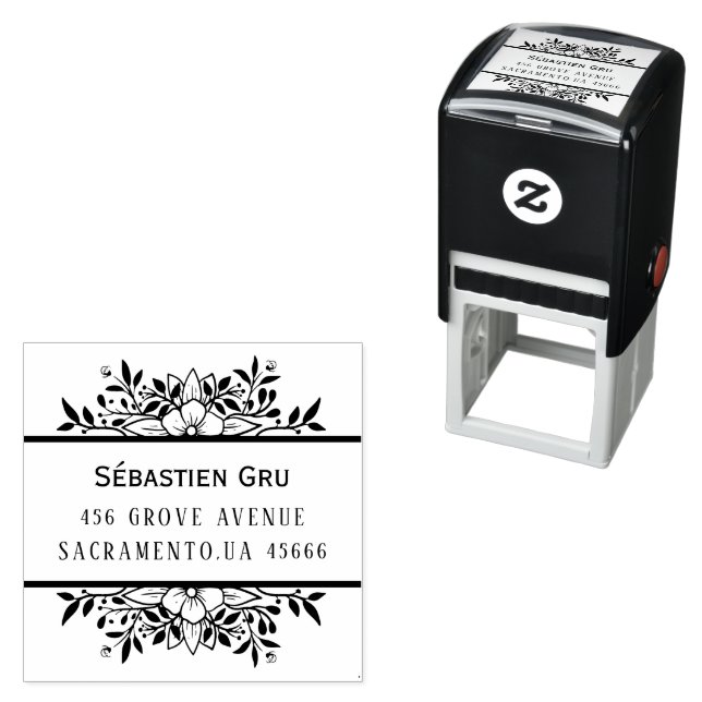 Cute Rustic Laurel Foliage Circular Self-inking Stamp (In Situ)