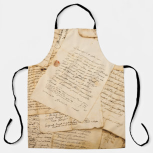 Cute Rustic Notebook Pages Pattern Apron