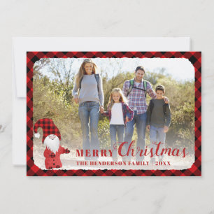 Cute Rustic Personalised Family Photo Christmas Holiday Card