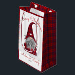 Cute Rustic Plaid Family Merry Christmas Gnome Small Gift Bag<br><div class="desc">Add some cheer to your Holiday Christmas gift-giving this season with this cute, whimsical holiday design that features an adorable Christmas elf in a red plaid hat with a plaid background. The words, "Merry Christmas the Anderson Family 20xx" appears in a hand-lettered red whimsical typography and bold black font. Customise...</div>