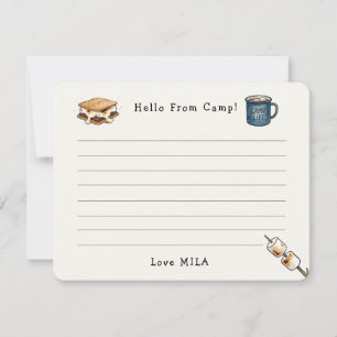 Cute Rustic Summer Camp watercolor Card