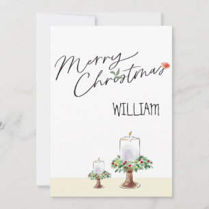 Cute , rustic , traditional christmas card