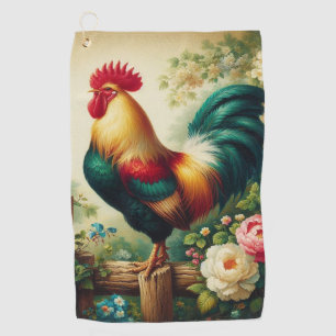 Cute rustic/vintage rooster golf towel