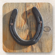 Cute Rustic Western Good Luck Horseshoe Wood Look