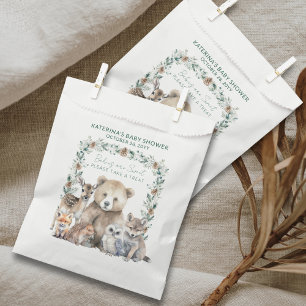 Cute Rustic Winter Woodland Animals Baby Shower Favour Bag