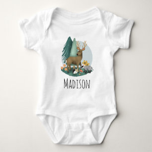 Cute & Rustic Woodland Forest Animals Baby Bodysuit