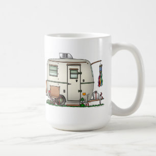 Cute RV Vintage Glass Egg Camper Travel Trailer Coffee Mug