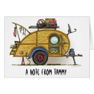 Cute RV Vintage Teardrop Camper Travel Trailer