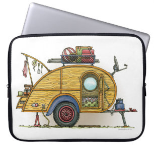 Cute RV Vintage Teardrop  Camper Travel Trailer Laptop Sleeve