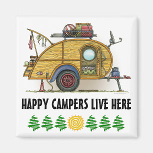 Cute RV Vintage Teardrop Camper Travel Trailer Magnet