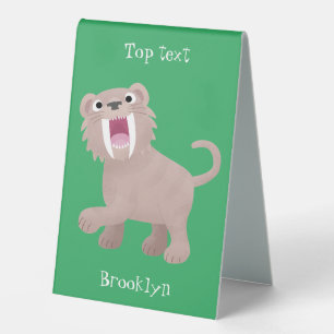 Cute Sabre Toothed Tiger Smilodon cartoon