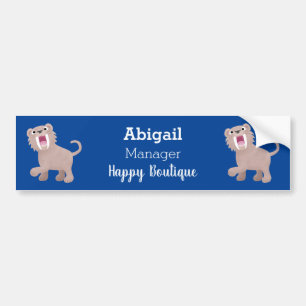 Cute Sabre Toothed Tiger Smilodon cartoon Bumper Sticker