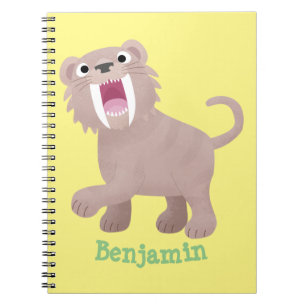 Cute Sabre Toothed Tiger Smilodon cartoon Notebook