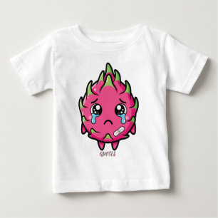 Cute Sad Crying Dragon Fruit Cartoon Illustration Baby T-Shirt