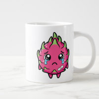Cute Sad Crying Dragon Fruit Cartoon Illustration