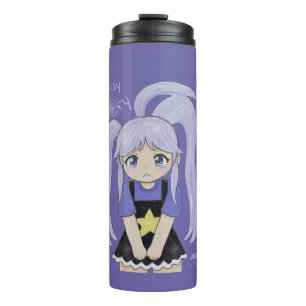 Cute Sad Girl Hand Drawn Illustration – It’s Okay  Thermal Tumbler