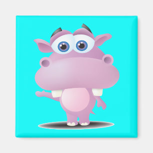 cute sad little hippo magnet