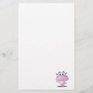 cute sad little hippo stationery