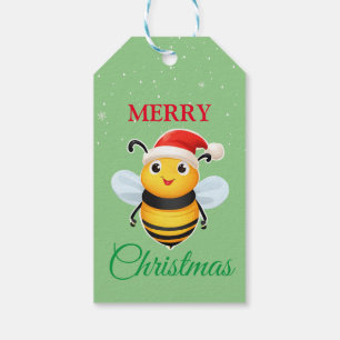 Cute Safari animal BEE Santa Christmas Costume Gift Tags