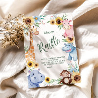 Cute Safari Animal Greenery Baby Sh Raffle Diapper