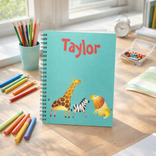 Cute Safari Animal Themed Notebook