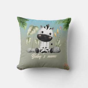 Cute Safari Animals 2 side Zebra Elephant Cushion